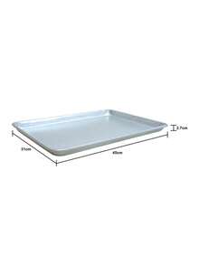 2 Piezas De Bandeja De Horneado Rectángular de Aluminio, 45cm x 31cm, Gran Capacidad, Adecuado Para Hornear Galletas, Pan, Macarrones, Verduras Al Horno - Gris Claro - Ver 3