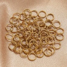 50pcs Stainless Steel Fashion Double Layer Key Ring Open Ring DIY Bracelet Necklace Jewelry Accessories Making