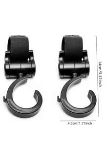 2pcs/4pcs 360° Rotating Stroller Hooks, Versatile Hanging Diaper Bag Hooks Suitable For Wheelchair, Shopping Cart, Car Backseat, Wallet, Bicycle, Stroller, Black (Lightweight Material, Do Not Hang Multiple Heavy Items At Once) - Black - View 7
