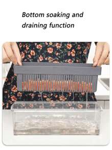 1套多功能蔬菜切菜器，解放双手做沙拉工具，切片、切丁、切丝用具，厨房小工具 - 灰綠色 - 查看 8