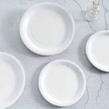 55/40/25/12 Stücke 7inch/9inch auslaufsichere dicke Pappteller | 3-Sekunden-Reinigung | Einweg für Partys | Hohe Kosten-Effektivität & Praktisch | Camping, Picknick, Zuhause Vorrat! Weiße Einweg-Pappteller für DIY Essen, Kuchen, Hochzeit, Geburtstag, Party, Abschluss, Weihnachten, Thanksgiving, Halloween, Ramadan, Ostern - Weiss - Übersicht 4