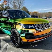 1pc Rainbow Chameleon Car Wrap Film - Copper Electroplated Vinyl Decal, Waterproof, Scratch-Resistant, Durable, Suitable For Car Interior And Exterior Decoration, Exquisite Appearance - one-size - View 1