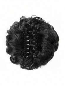 1 pièce Pince à chignon en désordre avec vague de griffes pour cheveux bouclés, pince à queue de cheval en pince à cheveux en synthétique convenant aux femmes - Noir naturel - Noir - Voir 5