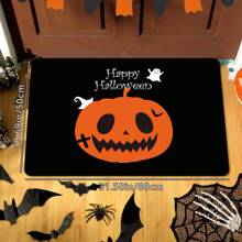 1 Stück Fußmatte mit Kürbis- und Geistermuster, schnelltrocknend, kann von Hand gewaschen, maschinell gewaschen oder chemisch gereinigt werden, saugfähiger Teppich geeignet für Heim, Schlafzimmer, Badezimmer, Küche und Esszimmer Dekoration, gut für Party, Weihnachten, Halloween, Feiertage, Innen- und Außenbereich, Hof Dekoration