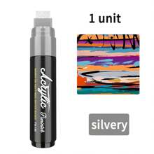 1pc 15mm Wide Tip Permanent Marker Pen, Waterproof & Fade Resistant, Suitable For Rock, Wood, Glass, Tire, Canvas, Ceramic, Fabric, Graffiti, Touch Up Paint, Large Capacity Craft Marker Pen,For School Supplies,Back To School