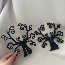 1/2/3 piezas Adornos de madera 3D con árbol negro fantasma vintage, centro de mesa ideal para comedor, dormitorio, sala de estar, ventana, escritorio, oficina, dormitorio, aula, centro comercial, accesorios decorativos, suministros para fiestas de Halloween, regalo sorpresa exclusivo de Halloween para amigos y seres queridos