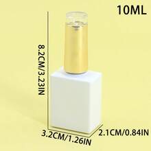 1pc 10ml Empty Spray Painting Electroplating White Square Glass Nail Polish Bottle Reusable For Paint Repair Bottle Glue Brush Bottle - White - View 5