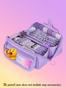 Nueva caja de lápices de gran capacidad y diseño creativo, caja de almacenamiento de artículos de papelería multifuncional para escritorio, adecuada para niños, niñas, estudio y trabajo, caja de lápices portátil, compañero de estudio, gran regalo. - Multicolor - Ver 10