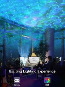 LED Dynamic Water Ripple Projection Lamp, Powered By USB + Controlled By Remote Control, Essential For Home Decoration/Entertainment Atmosphere/Romantic Scenes. One-Click Switch To Various Colorful Light Effects, Easily Create An Immersive Atmosphere. Suitable For Living Room Viewing, Bedroom Relaxation, And Party Revelry. Make The Rhythm Of Light And Shadow The Romantic Embellishment Of Life. Light Up Each Day And Night With Dynamic Water Ripples, And Bring Dynamic Brilliance To Your Home! - ánh sáng đa sắc - Xem 5