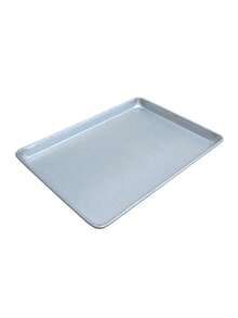 2 Piezas De Bandeja De Horneado Rectángular de Aluminio, 45cm x 31cm, Gran Capacidad, Adecuado Para Hornear Galletas, Pan, Macarrones, Verduras Al Horno - Gris Claro - Ver 7