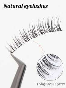 NAIJEMA Natural Effects 5 Pairs Clear Stem Natural Fake Eyelashes, Eyelash Extension, Curling And Soft, Manga, Daily Makeup, Enlarging Both Eyes Strip Lashes, Lashes, Eyelashes, Fake Lashes