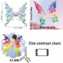 Đồ chơi cánh bướm điện có đèn LED phiên bản nâng cấp mới, quà tặng cho trẻ em từ 3 tuổi trở lên, cánh thiên thần có đèn nhiều màu sắc, đồ chơi trang trí ngoài trời, trò chơi cho bé gái, quà tặng sinh nhật/Ngày thiếu nhi/Halloween/Giáng sinh, đồ chơi trẻ em. - Phiên bản nâng cấp của cánh lông điện - Xem 4