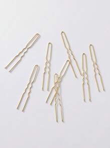 200/100/50/20个女士简约金色纯色U型发夹，女士发饰，金色直发夹，小黑夹，发饰发夹，断发侧夹，波浪硬夹，女士U型固定发夹。