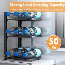 NetHong 4-Tier Pots And Pans Organiser Rack Adjustable Pot Rack Free Standing Pot And Pan Rack Organizer Cabinet Under Sink Pot Pan Rack, Baking Tray Storage And Organiser, Black - Black - View 5