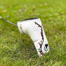 Golf Club Cover Personalized Rod Head Protective Sleeve Head Covers Golf PU Material Black And White - Multicolor - View 3