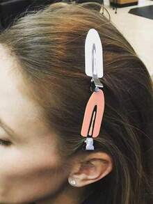 Presilhas de cabelo simples e modernas, em preto, branco e rosa, com 30/18/12/4/1 unidade, para franjas, ideais para uso casual feminino, no banheiro, para lavar o rosto, tomar banho, maquiar-se e cuidar da pele. Perfeitas para o dia a dia. - Multicolorido - Ver 5