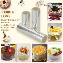 1Roll/2Rolls Acetate Roll Cake Collar, Clear Cake Decorating Strips, 5/10m Length For Baking Surrounding Edge Decorating