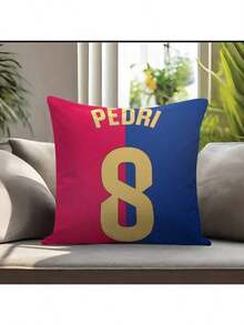 1 件复古涤纶抱枕套，45*45 厘米，巴塞罗那足球俱乐部图案，拉链封口，可机洗，不含枕芯，适用于各种房间，返校礼物，足球迷礼物 - 彩色 - 查看 20