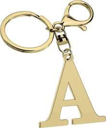 Stainless Steel Gold Letter A-Z Keychain For Women Men, Initial Letter Pendant With Key Ring, Charms For Key Backpack Bag - Gold-g - View 1