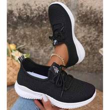 Women'S Breathable Knitted Sports Shoes - Lightweight And Comfortable Low - Top Running Shoes, Soft - Soled Shoes Suitable For Wearing All Year Round - 黑色 - 查看 5