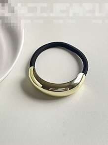 4 件/1 件波西米亚极简主义合金发带套装 - 叶子设计亮面金属发带，简约纹理弹力马尾辫夹，适合 14 岁以上女性，纯色时尚发饰礼物，发圈，发绳