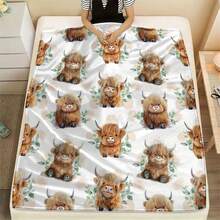 Cozy Floral Highland Cow Print Flannel Throw Blanket - Soft, Warm & Versatile For  , Adds A Modern Touch To Your Home, Creating A Comfortable Bedroom Style.   Suitable For All Seasons, Polyester,    Washable, Machine Washable, Lightweight, Breathable, Comfortable, Warm, Unique,280gsm, Suitable For Him And Her, Suitable For Napping, Camping, Traveling, Family, Daily Life Office Decoration, Birthday Anniversaries, Valentine's Day, Thanksgiving, Christmas, Halloween, Mother's Day, Father's Day, Weddings, New Year Gifts For Her, Him, Family, Boyfriend, Girlfriend Father, Family Member, Mother, Lover, Daughter, Son, Grandfather, Grandmother, Friend,  Classmate And Pet. Sofa,Bed,Car,Bedroom,Living Room,Office, Outdoor Camping, Beach,Wall Decoration Ships From USA - Multicolor 5 - View 4