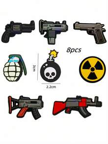 New Cartoon Gun Shaped DIY Slipper Accessories, Men Shoes Buckle Decorative Accessories - Multicolor - View 7