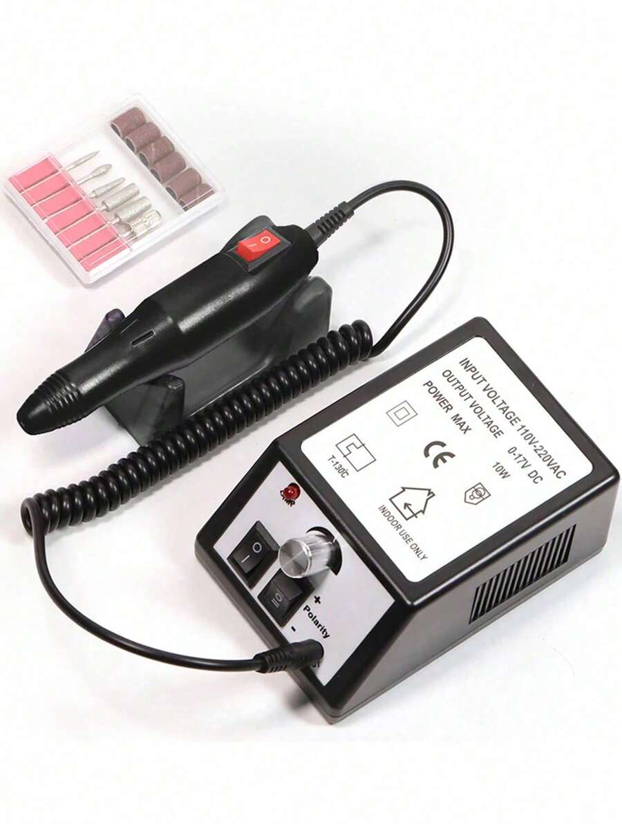 Electric Nail Grinder, Gel Cuticle Remover, Professional Nail Drill Kit, Nail File, Polishing Tools - EU C Type Plug(220-240V) - View 1