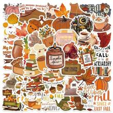50pcs Fall Themed PVC Stickers - Fall Pumpkin Maple Leaf Stickers For Thanksgiving, Handbooks, Laptops, Water Bottles, Luggage, Party Decorations, Calendar And Diary Accessories