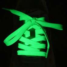 3/6 Pairs Of Night Light Shoelaces, Green/White,Lightweight, Suitable For Low Cut Canvas Shoes, Sports Shoes, Casual Shoes, Unisex,Outdoor Cycling And Running - Xanh lá cây-6 cặp - Xem 5