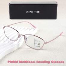 Progressive Multifocal Reading Glasses, Full Metal Cat Eye Frame, Dual-Use For Near And Far Vision, Light Clear Vision Design, Lightweight And Fashionable For Daily Wear And Travel - Putih - View 4