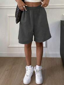 3pcs Teen Girls Loose Pocket Casual Shorts, Comfortable Indoor Home Wear, Outdoor Sports Milk Silk Shorts, Suitable For Spring, Summer, Autumn