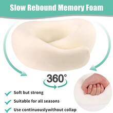 1PC人体工学U型记忆枕护颈旅行飞机颈枕办公室午休神器便携护颈枕神器同款热搜 - 彩色 - 查看 7