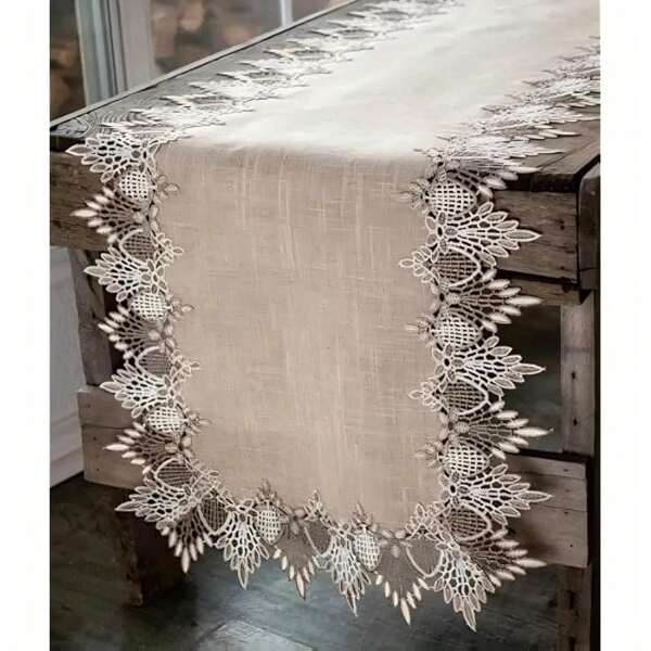 1Pc Polyester Vintage Round Placemats Candle Holder Placemats Round Table Runners Table Flags Tablecloths Rustic Fresh Collection For Catering And Coffee Tables Home Decor Holiday Decor Picnic Parties Weddings Available In Multiple Sizes