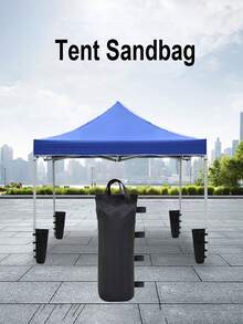 1PC /4Pcs Heavy-Duty Weight Bags With Secure Straps, Sand Bag Tent Kit For Garden Gazebo Marquee Party Tent Set - Leg Weights Foot Sand Bags Tent Weights Sand Bag Oxford Cloth Canopy Weight Reusable Empty Weighting With Handle Fixed Sandbag - Windproof Sandbags For Outdoor Sunshades, Pop-Up Tents & Gathering Canopies, Portable Weight Bags|Sleek Black Design|Sturdy Handle Design - Black - View 6