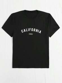 Camiseta número con con estampado de letra - Negro - Ver 3