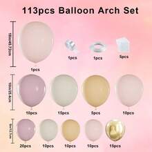 Bộ 113 bóng bay vòng hoa màu tím sẫm - Bóng bay màu tím mận, cát trắng và vàng hồng dùng cho tiệc chào đón em bé theo phong cách Boho, sinh nhật, đám cưới, tiệc chia tay cuộc sống độc thân, kỷ niệm, tiết lộ giới tính, tốt nghiệp, lễ rửa tội, đính hôn, đêm giao thừa, ngày lễ tình nhân, phông nền chụp ảnh, trang trí tiệc (Bóng bay cao su cao cấp) - Như thể hiện trong hình ảnh (màu sắc hỗn hợp) - Xem 3