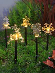 5 Pcak Christmas Solar Acrylic Column Lights, Outdoor Waterproof Solar LED Christmas-Themed Decorative Lights, Featuring A Deer, A Christmas Tree And Snowflake Pattern Design, With 8 Lighting Modes, Suitable For Winter Decoration, Christmas Tree Decoration, Christmas Scene Garden, Driveway, Corridor, Terrace, Fence, Courtyard, Path, Steps Decoration, And Creating A Festive Atmosphere At Christmas Parties, A Beautiful Christmas Gift. Christmas Decoration XMAS Decor Christmas Tree Gift Decor Thanksgiving Wedding Home Decor Home Decor Fall Decor Autumn Decor Birthday Decorations For Gifts Party Supplies Indoor Outdoor Garden Holiday Festival Decor Halloween Decor Wall Decor Halloween Ornaments Christmas Decoration XMAS Decor Christmas Tree Gift Decor Thanksgiving Wedding Home Decor Home Decor Fall Decor Autumn Decor Birthday Decorations For Gifts Party Supplies Indoor Outdoor Garden Holiday Festival Decor Halloween Decor Wall Decor Halloween Ornaments