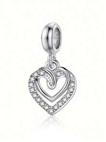 9 件优雅时尚心形、星星、钥匙、爱情锁串珠吊坠 DIY 装饰手链、项链、耳环、珠子、吊坠、饰品、创意配饰