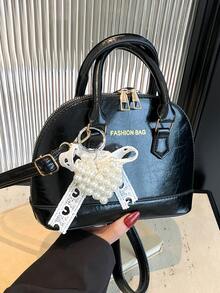 经典百搭时尚鳄鱼纹手提包，女士斜挎包/单肩包，简约皮革手提包/邮差包，圆顶提手手提包，配有可调节肩带，通勤公文包/斜挎包 - 彩色 - 查看 11
