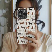 Dachshund Botanical MagSafe Compatible Tough Phone Case  16 15 14 13 Pro Max Plus Case Protective Magnetic Tough Case Wiener Dog Gifts - 白色 - 查看 2