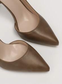 2025秋冬复古欧美性感夜店细高跟鞋，女士超高跟尖头镂空高跟鞋，优雅 - 棕色 - 查看 4