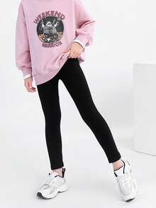 8 件套经典百搭糖果色女童踝长打底裤，纯色女童紧身裤，适合日常生活，四季皆宜 - 彩色 - 查看 6