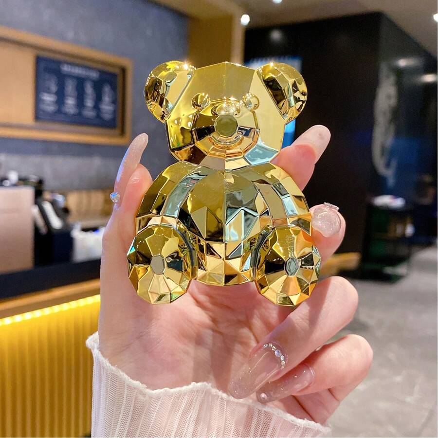 1 pieza Soporte de teléfono con agarre de oso chapado en unicolor y multicolor, soporte de teléfono lindo, accesorio de teléfono plegable y expandible, para iPhone, teléfonos Android, regalo de cumpleaños, familia y amigos, soporte adhesivo para teléfono, accesorio de teléfono