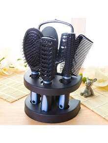 Hairdressing Brush Holder Set, Hair Styling Brush With Mirror, Hairdressing Comb For All Hair Types,Hair Brush,Comb,Hair Tools,Hair Products And Accessories For Barber Salon Beauty Travel Essentials - Multicolor - View 3