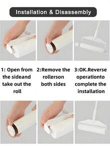 带替换芯的地板粘毛滚筒，宠物用宽版粘毛滚筒，地毯清洁粘毛滚筒，除毛器，长柄粘毛拖把 [120 张/3 个替换芯]，9.45 英寸/24 厘米长，1.5 英寸/3.8 厘米直径，用于清洁地毯、地板、沙发床、汽车、衣物和宠物毛发 - 彩色 - 查看 8