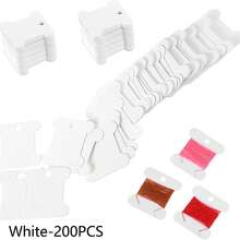 50/100/200pcs Plastic Floss Bobbins, Embroidery Floss Cards For Cross Stitch Thread Craft DIY Sewing Storage, Hard Floss Bobbins,(White,Clear) - Multicolor - View 15