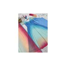 Blue Tone Multicolour Georgette Anarkali Salwar Suit UK Next Day - Multicolor - View 2