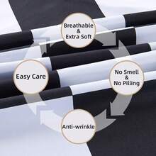 Best Season 4 Piece Bed Sheet Set - Full Size - Soft Microfiber Bedding Sheet Set, Deep Pocket, Stain, Fade & Wrinkle Resistant (Plaid Black & White), Luxury Comfortable - Đá cẩm thạch đen - Xem 11