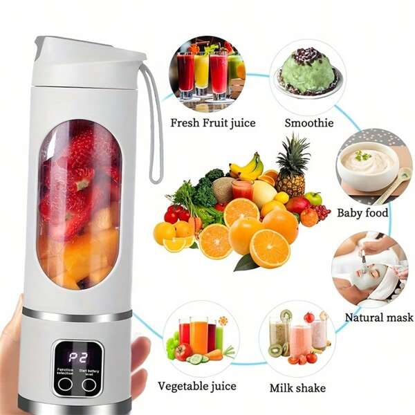 Portable Mini Blender & Juicer - USB Rechargeable, Wireless Personal Blender With Stainless Steel Blades, Ideal For Smoothies And Milkshakes, Perfect For Outdoor Use, Ideal Christmas Gift, 3 Color Options